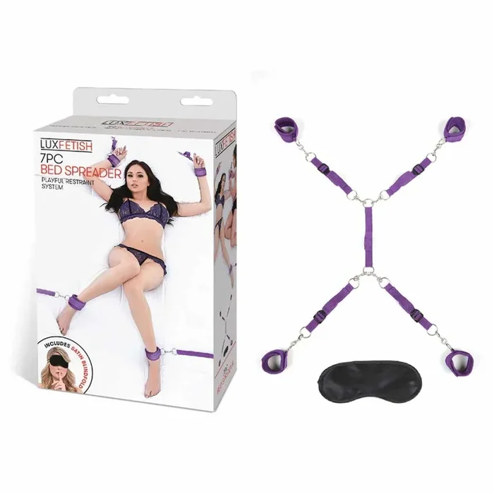 Lux Fetish Bed Spreader Kit (7 piece set) – Purple