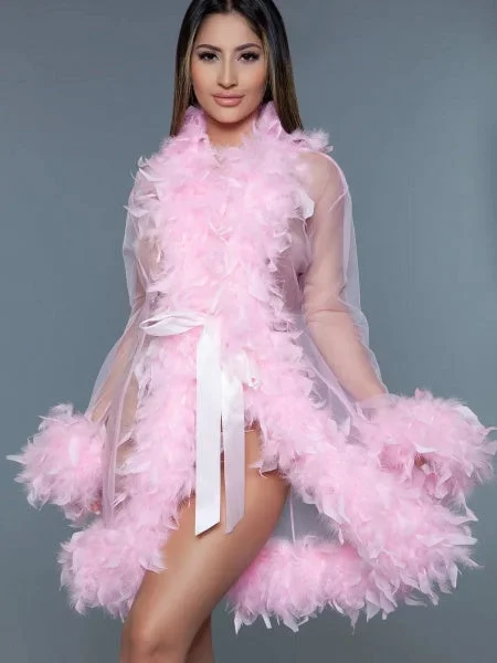 Lux Short Robe – Light Pink – One Size