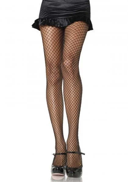 Lycra Fishnet Pantyhose – Black – One Size