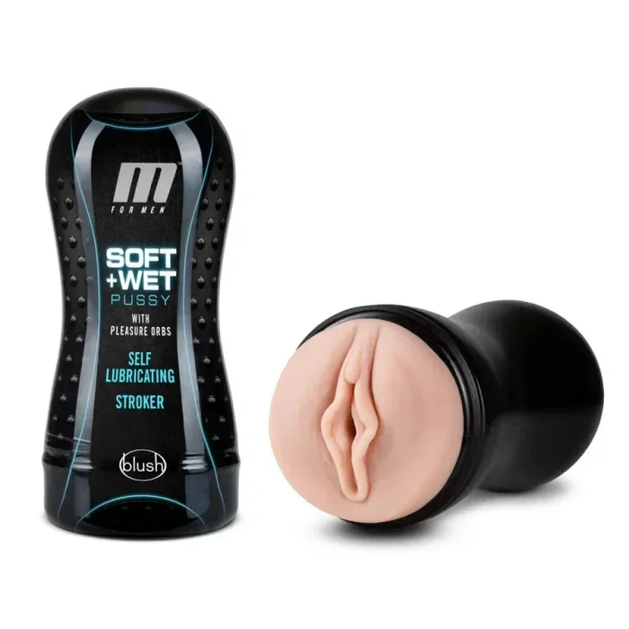 M for Men – Soft and Wet – Pussy With Pleasure Orbs – Self Lubricating Stroker Cup – Vanilla