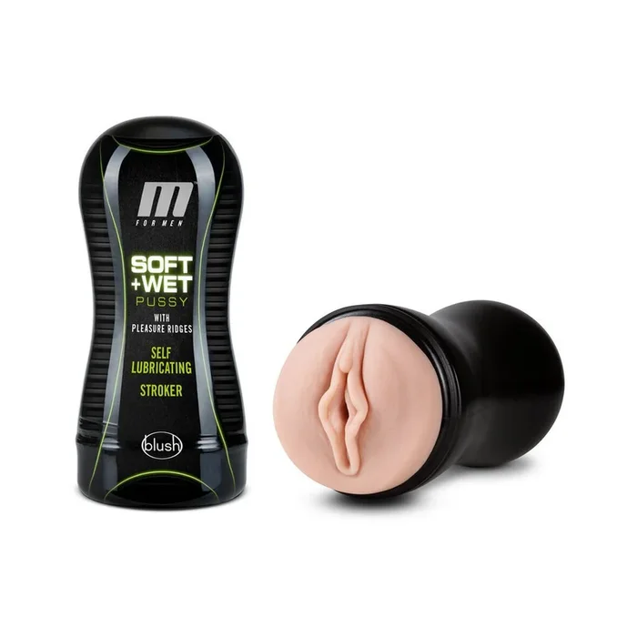 M for Men – Soft and Wet – Pussy with Pleasure Ridges – Self Lubricating Stroker Cup – Vanilla