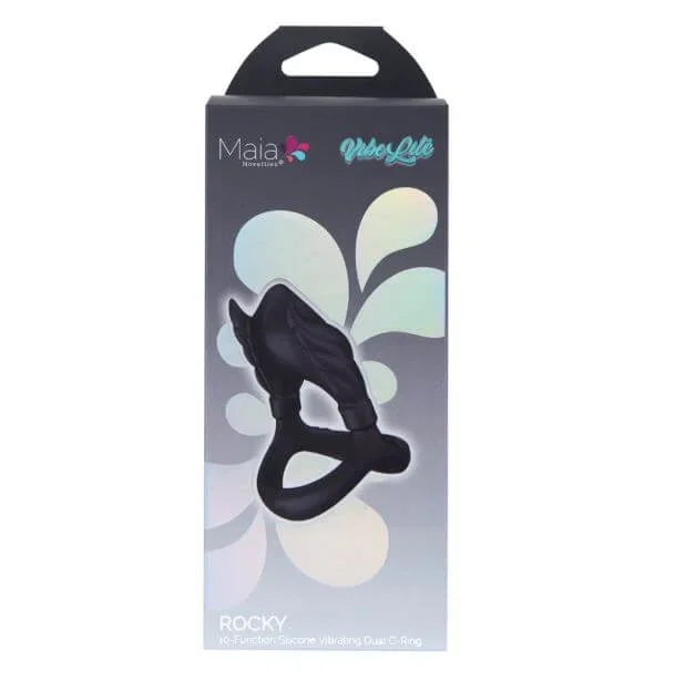 Maia Rocky Black Vibrating Penis Ring