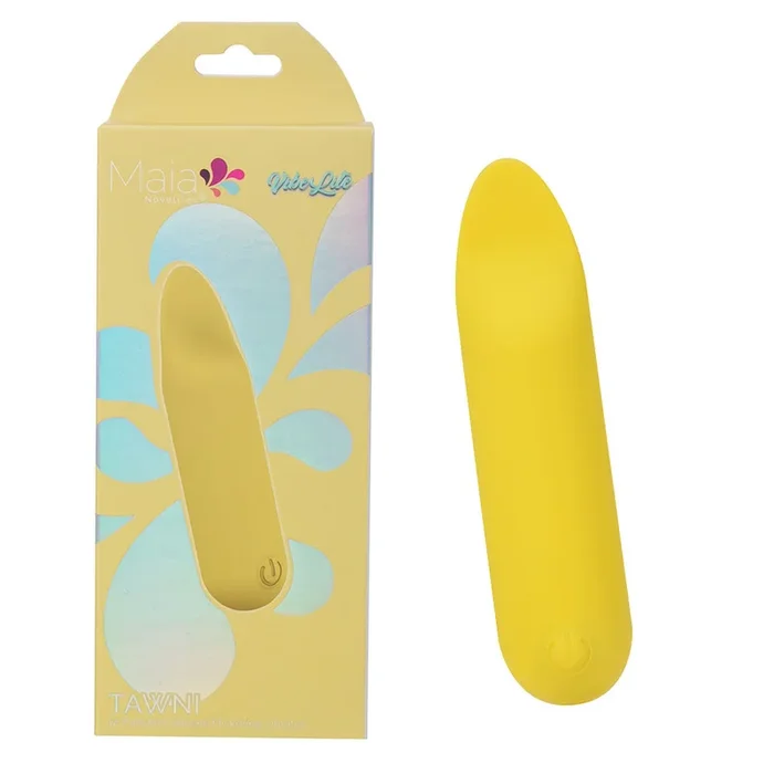 Maia TAWNI – Yellow – Yellow 9 cm USB Rechargeable Bullet with Flickering Tip