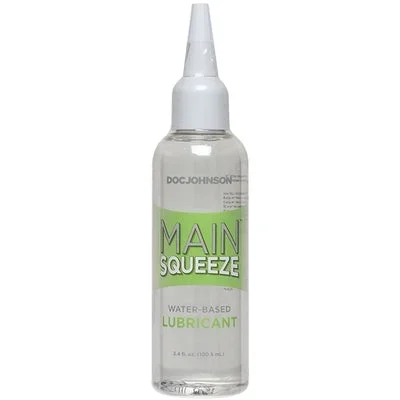 Main Squeeze Water Based Lubricant 3.4 Fl Oz Clear Bottle with Precision Nozzle