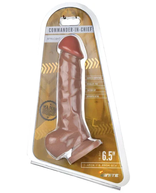 Major Dick Straight w/Balls & Suction Cup Commander in Chief – Caramel