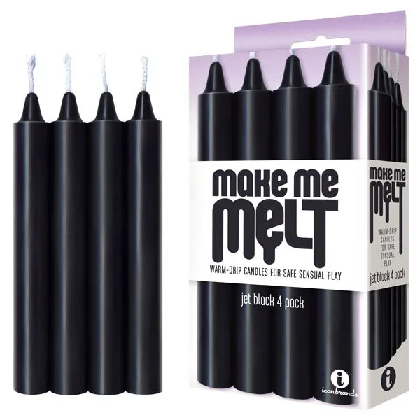 Make Me Melt Drip Candles – Black – Jet Black Drip Candles – 4 Pack
