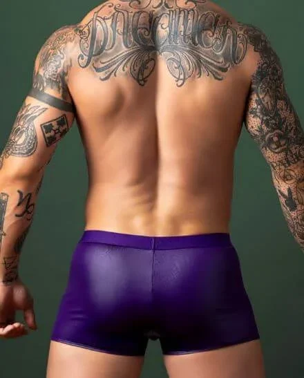 Male Power Eggplant Crossover Short Plum S M