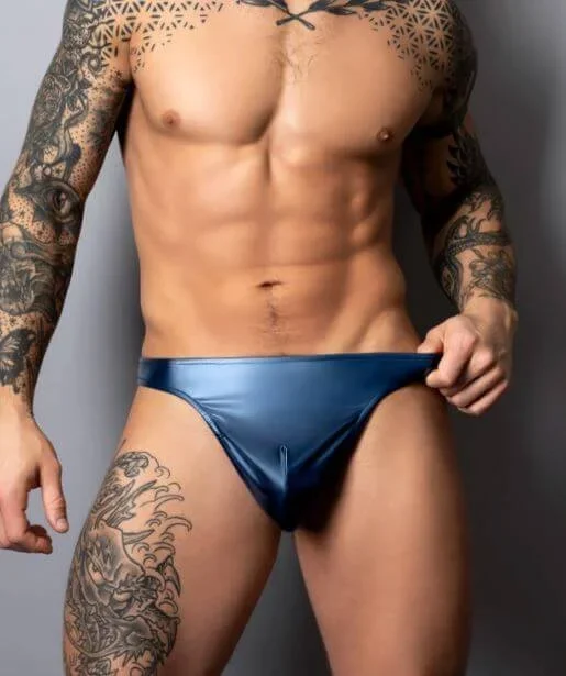 Male Power Liquid Onyx 2.0 Thong Blue L/XL