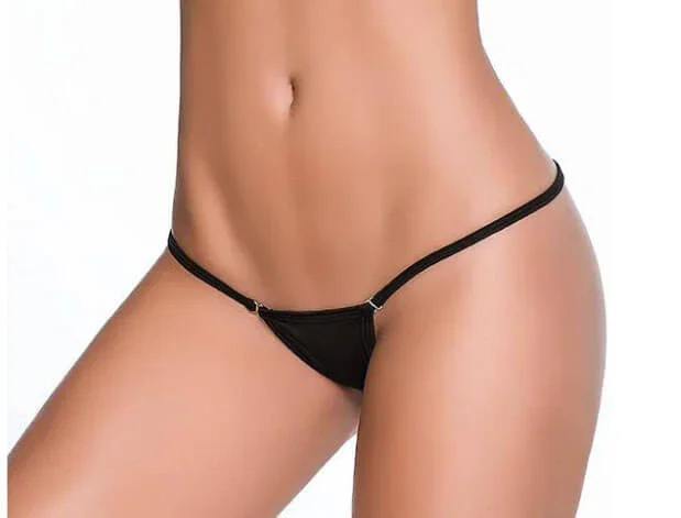 Mapale Hip Hugging Clip Y-Back Thong – Medium/large – Black