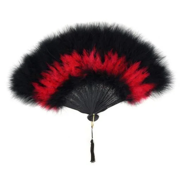 Marabou Fan – Red/Black