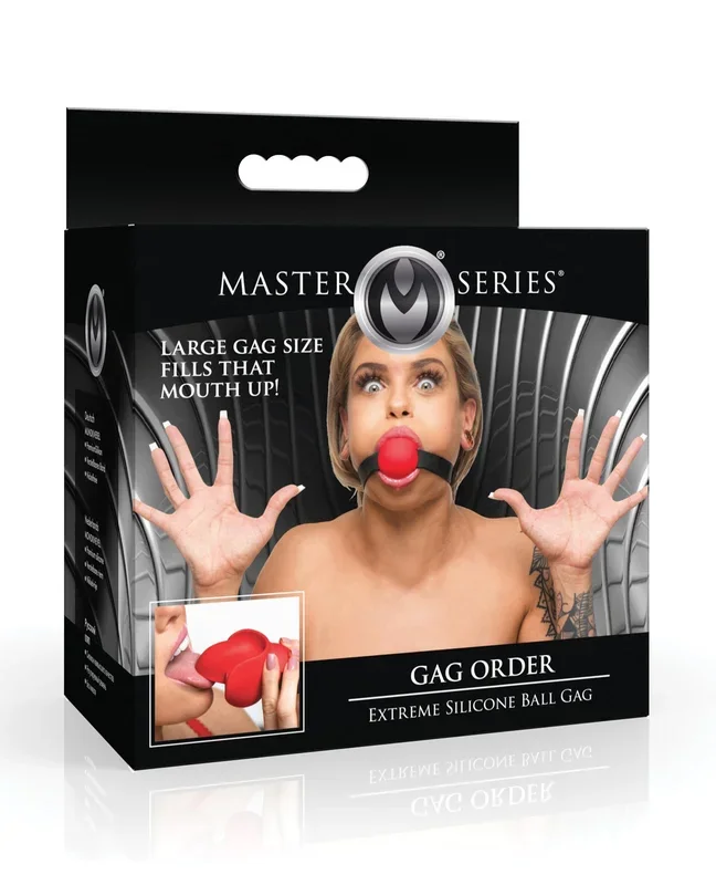 Master Series Gag Order Extreme Silicone Ball Gag – Red/Black