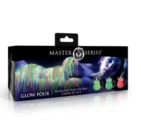 Master Series Glow Pour Drip Candle Set Blacklight Reactive