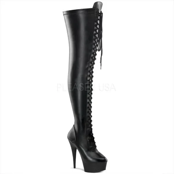 Matte Black – Delight Thigh High Boot – Size