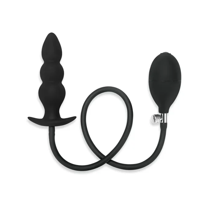 Me You Us Inflatable Anal Beaded Butt Plug Black