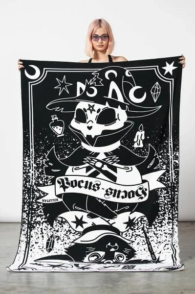 Meow-Gical Beach Towel – Black