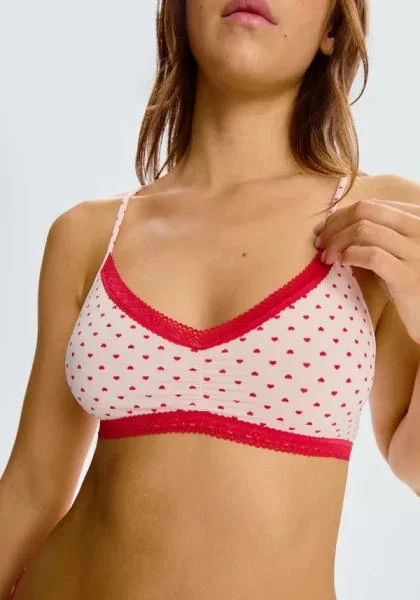 Microfiber Racerback Bralette – Hearts –