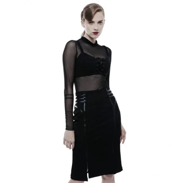 Military Uniform Half Skirt – Black –