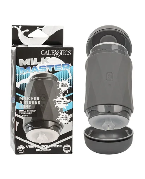 Milk Master Vibro Squeeze Pussy Stroker – Black
