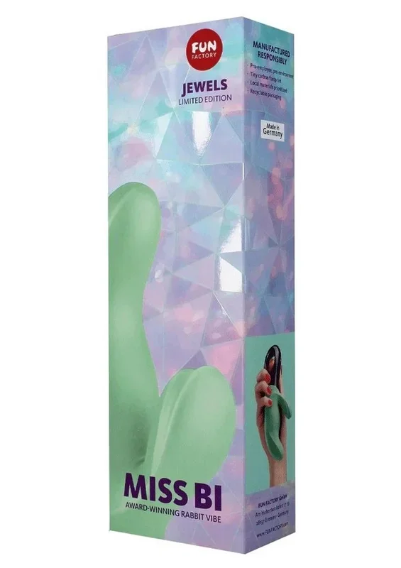 Miss Bi Silicone Vibrator with Clitoral Stimulator – Jade