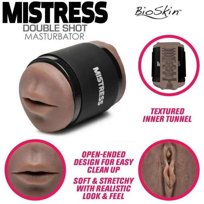 Mistress Mini Double Stroker Mouth & Pussy – Chocolate