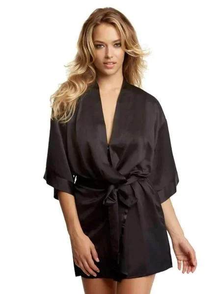 Muse Satin Kimono – Black –