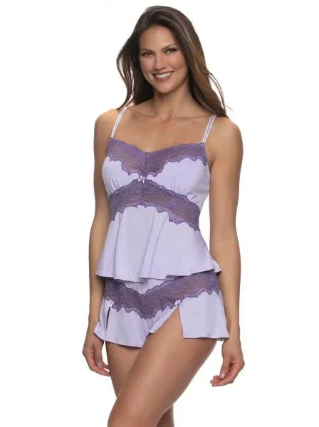 Myra Modal and Lace Cami and Short Set – Pastel Lilac –