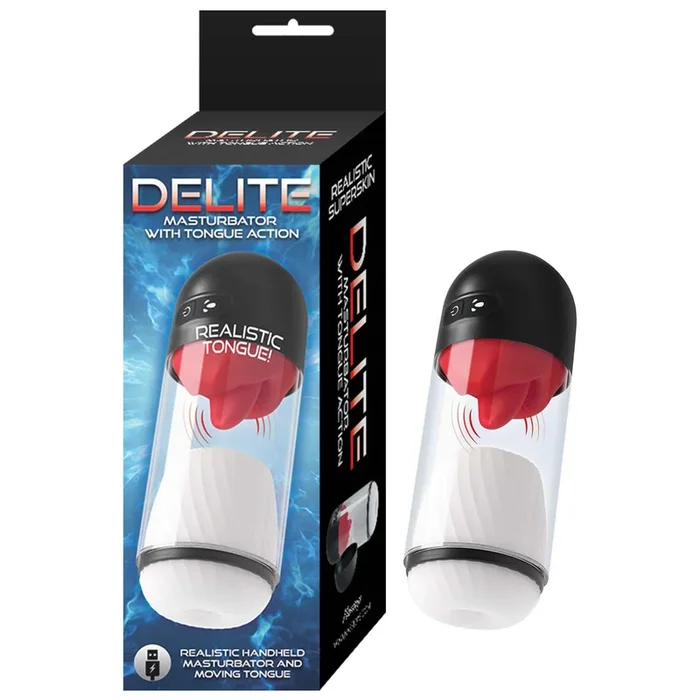 Nasstoys Delite Masturbator With Tongue Action (White) – Male Masturbator