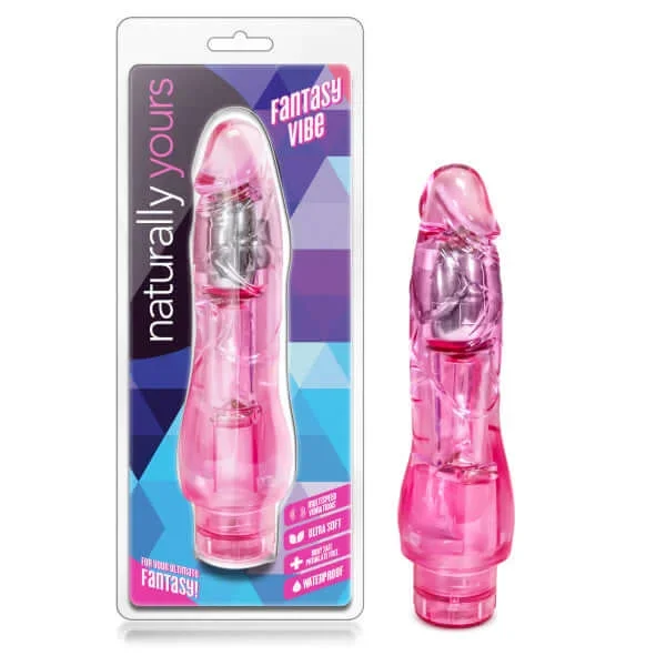 Naturally Yours Fantasy Vibe Pink – 8.5″ Realistic Waterproof Vibrator with Bendable Shaft