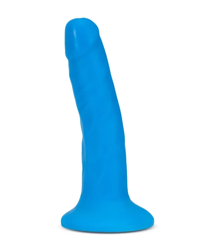 Neo Elite 6 Inch Dual Density Realistic Silicone Dildo Neon Blue