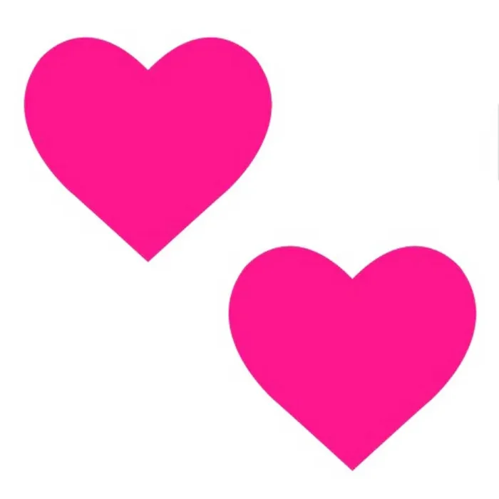 Neon Pink Temperature Reactive Heart Nipple Cover Pasties