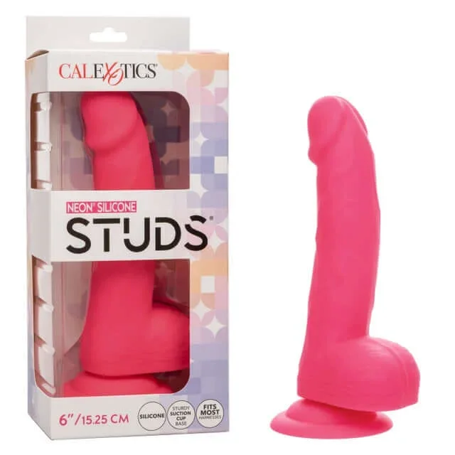 Neon Silicone Studs 6 Inch Pink – Vibrant, Realistic Pleasure