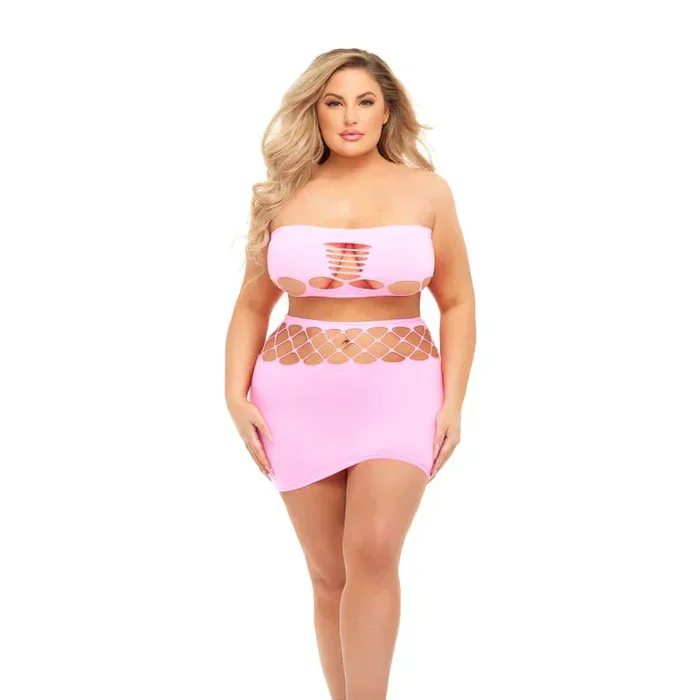 Net Worth 2pc Bandeau Set – Queen – Pink