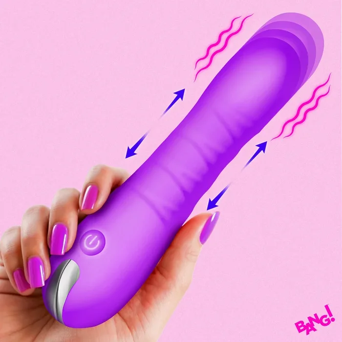 New Thrusting Silicone Dildo – Purple
