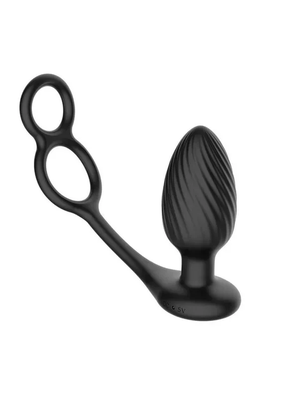 Nexus Tornado Silicone Rechargeable Remote Rotating Plug with Cock and Ball Rings