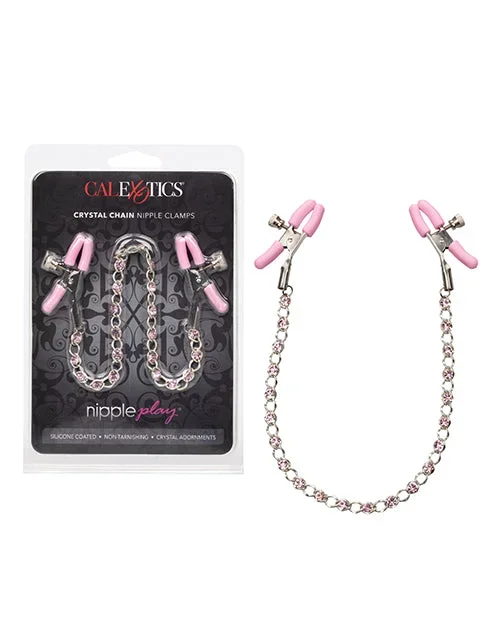 Nipple Play Crystal Chain Nipple Clamps – Pink