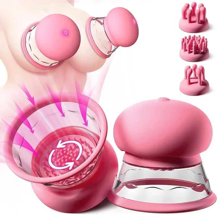 Nipple Sucker Toy Massager With 3 Brush Heads