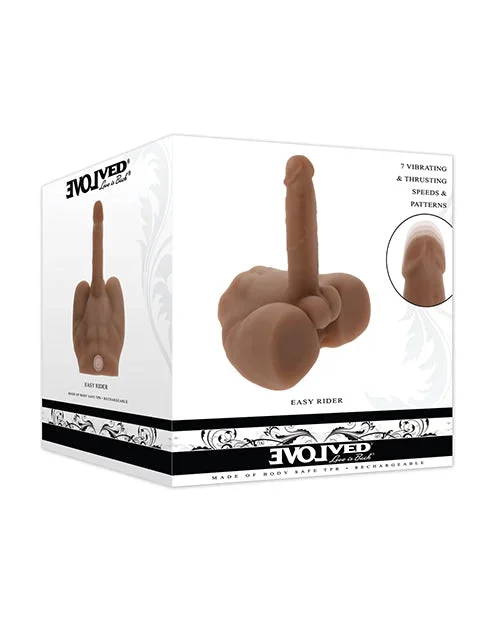 NO ETA Evolved Easy Rider Thrusting & Vibrating Life-Like Dildo – Dark