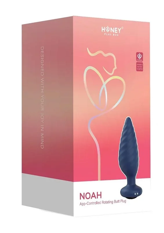 Noah App Controlled Rechargeable Silicone Rotating Butt Plug