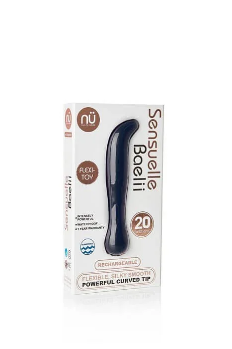 NU Sensuelle Baelii 20-Function Flexible Rechargeable G-Spot Bullet Vibrator Navy Blue