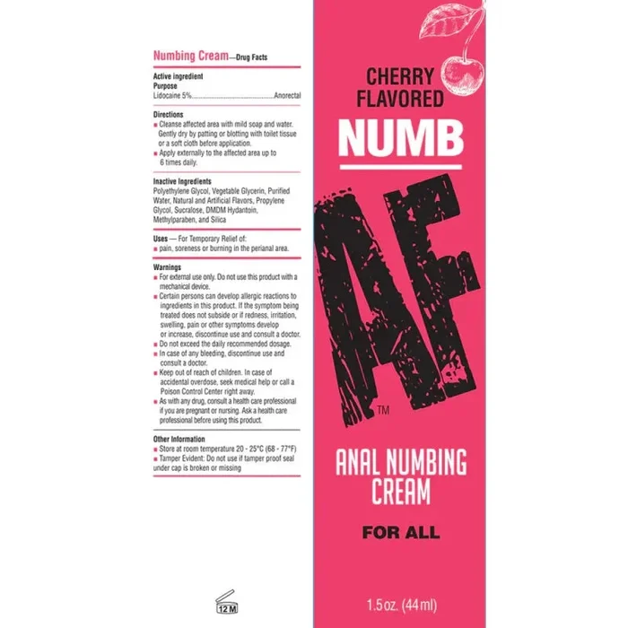 Numb Af – Anal Desensitizer Gel – Cherry – 1.5 Fl Oz