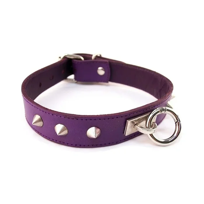 O-Ring Studded Thin Collar – PURPLE
