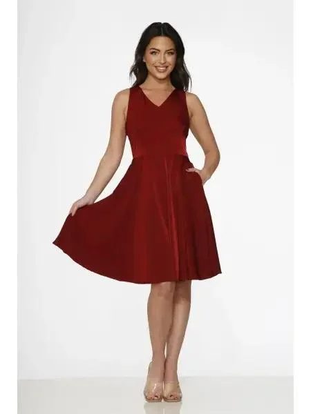 Occasion Swing Dress – Burgundy –
