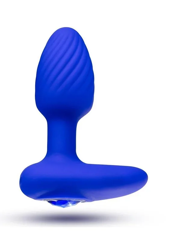 Oh My Gem Mystery Rechargeable Silicone Anal Plug Sapphire Blue