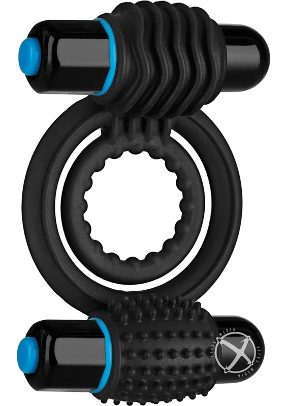 Optimale Silicone Vibrating Double Cock Ring with Dual Bullets