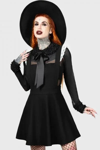 Oriel Pinafore Dress – Black –