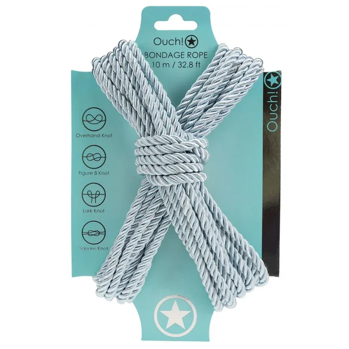 OUCH! Bondage Rope – 10 M – Powder Blue – Powder Blue Nylon Bondage Rope – 10 metre Length