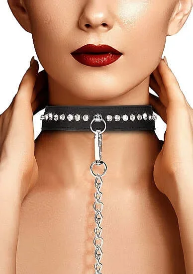 Ouch Diamond Studded Collar with Leash
