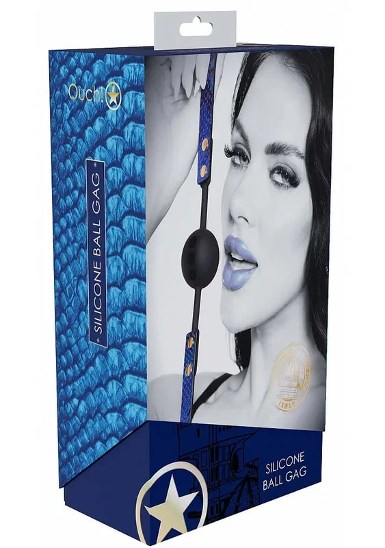 Ouch Florence Collection Silicone Gag Ball – Blue