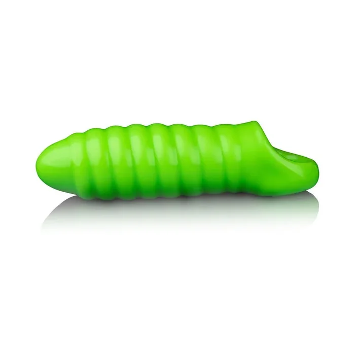 Ouch! Glow Swirl Thick Stretchy Penis Sleeve – Glow In The Dark – Green