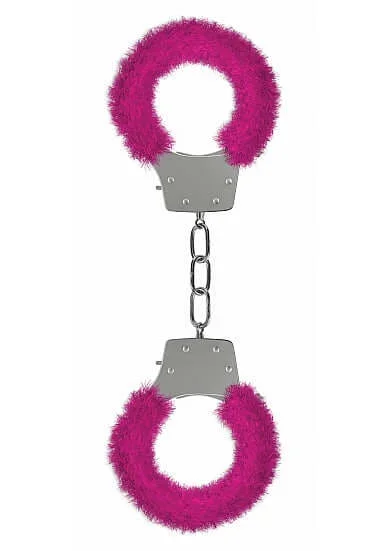 Ouch Pleasure Handcuffs – Furry Pink Metal Handcuffs for Naughty Play